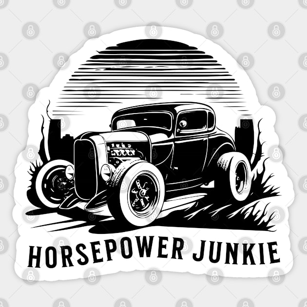 Horsepower Junkie Sticker by ArtisticRaccoon